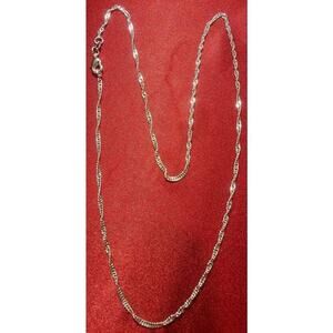 Sterling Silver 925 Plated 18 Inch Water‎ Wave Chain Necklace New Thin 1/16th"